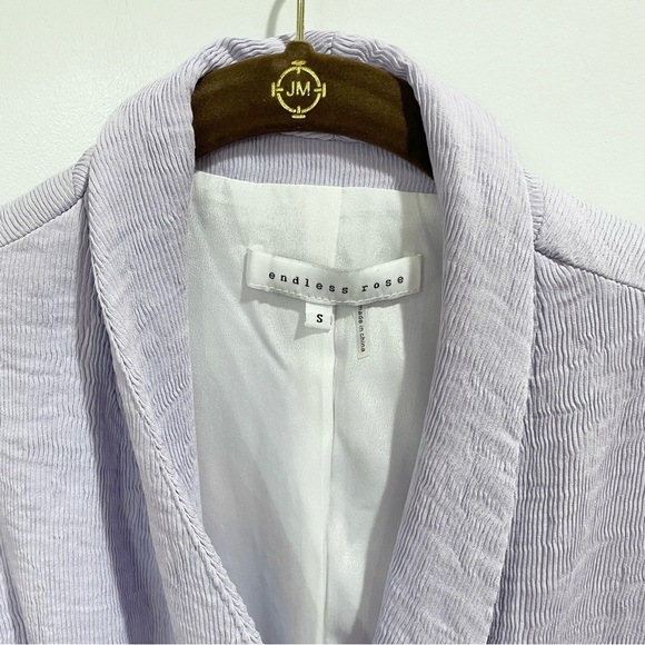 Like New Lavender Endless Rose longline blazer w/ polka dot ruffle sleeve - Picture 10 of 10